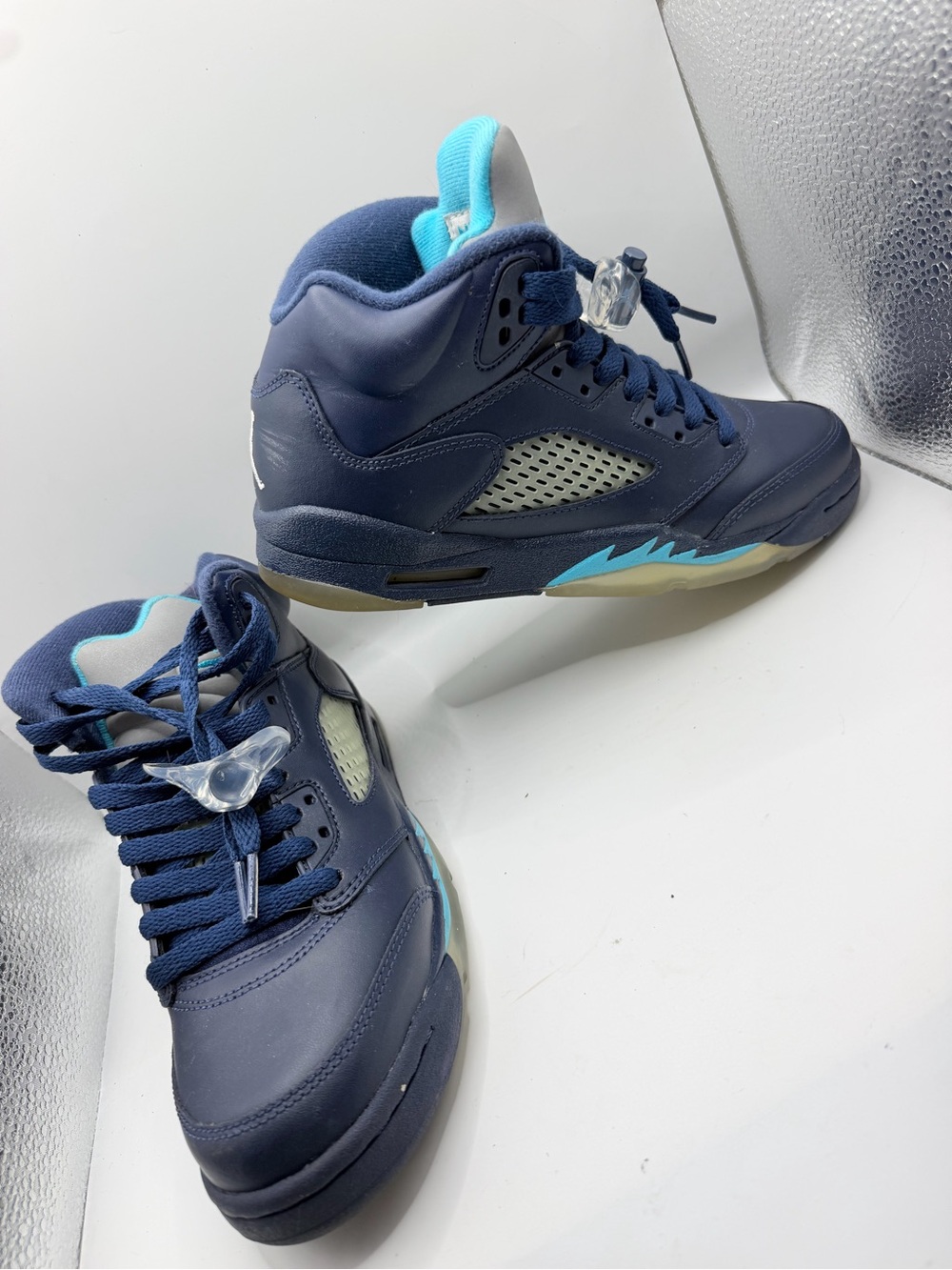 Jordan Air 5 retro Kids High-Top Sneakers in Navy and Teal
